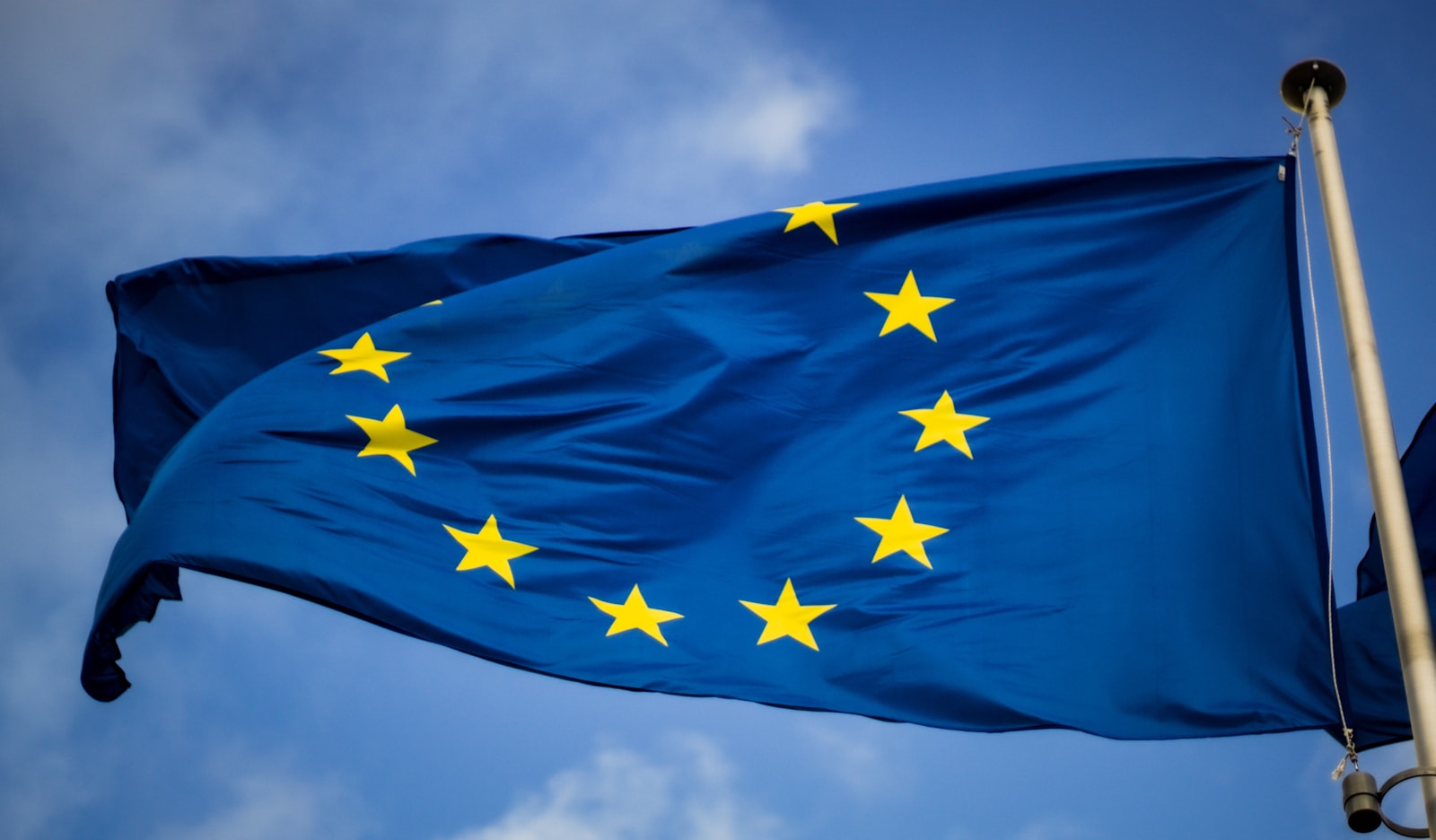 The European Union flag against the sky